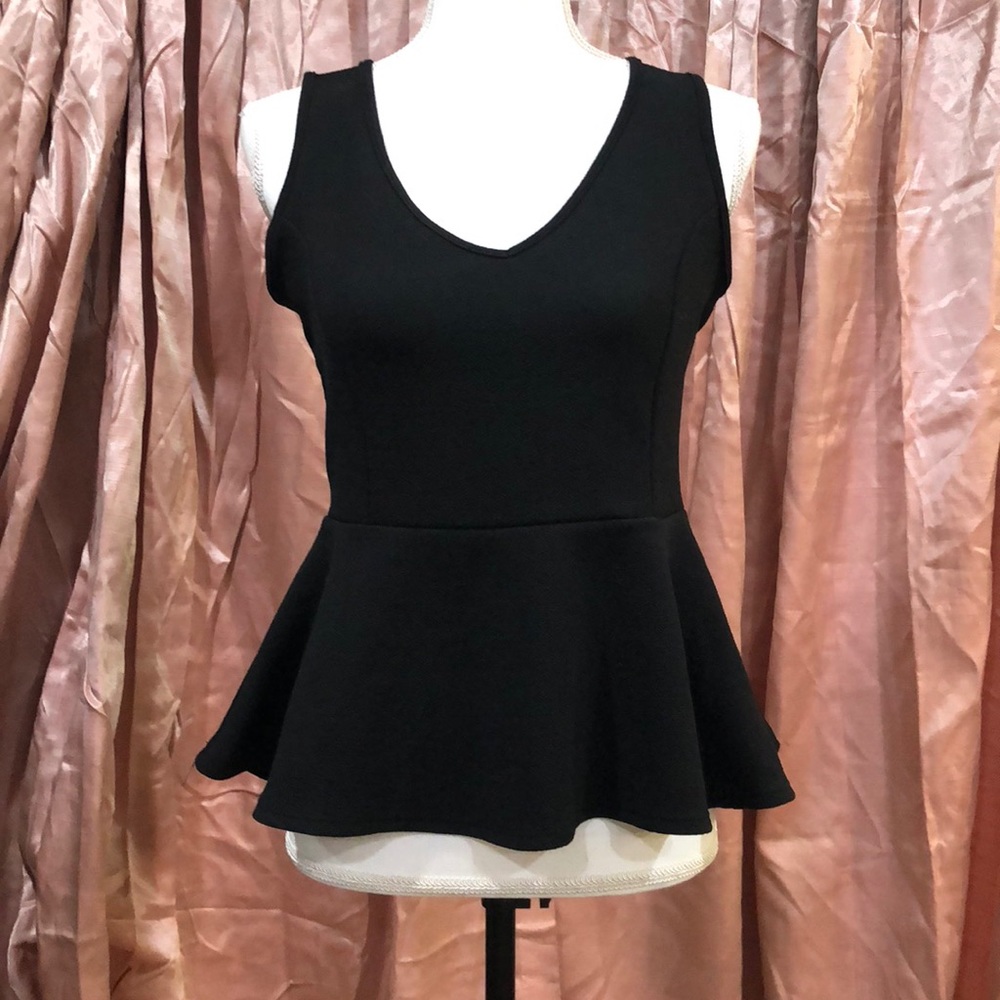 Design Lab Black Peplum Top